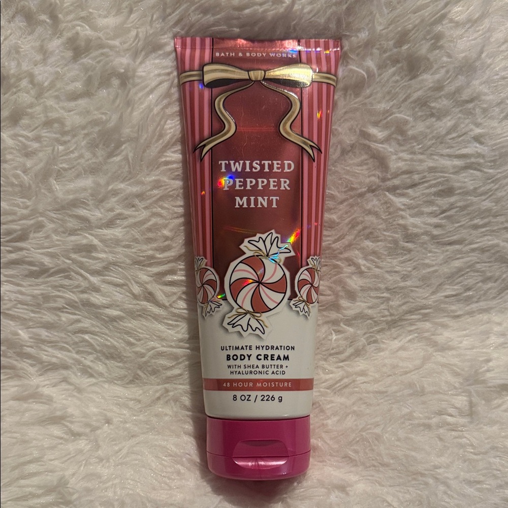 Bath & Body Works Pink Twisted Peppermint Cream